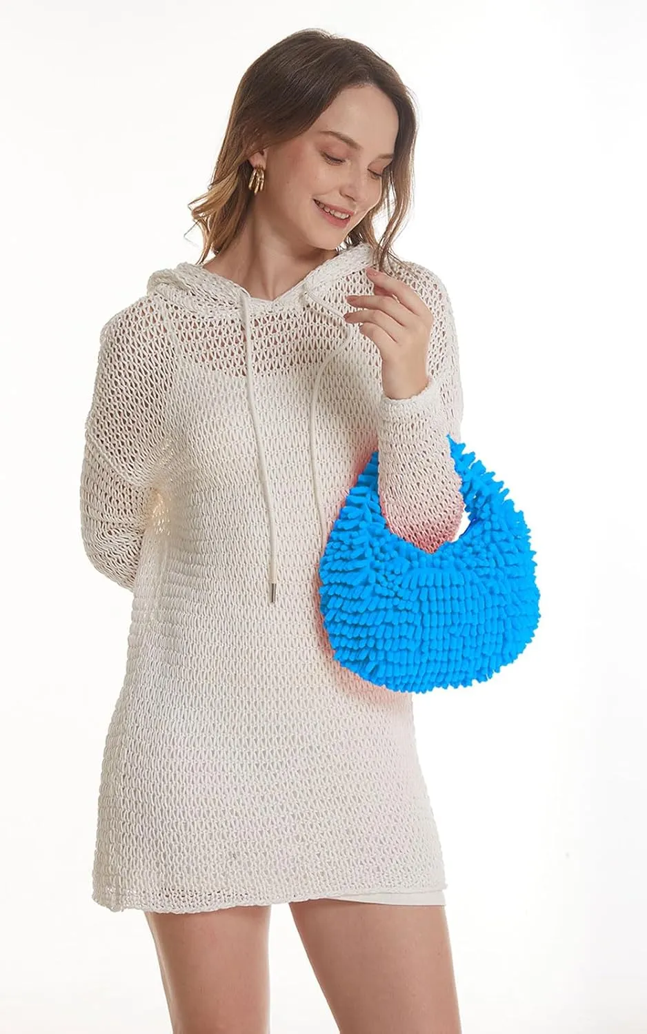 CATMICOO Y2K Fuzzy Purse, Fluffy Tote Bag, Cute Plush Purse for Women