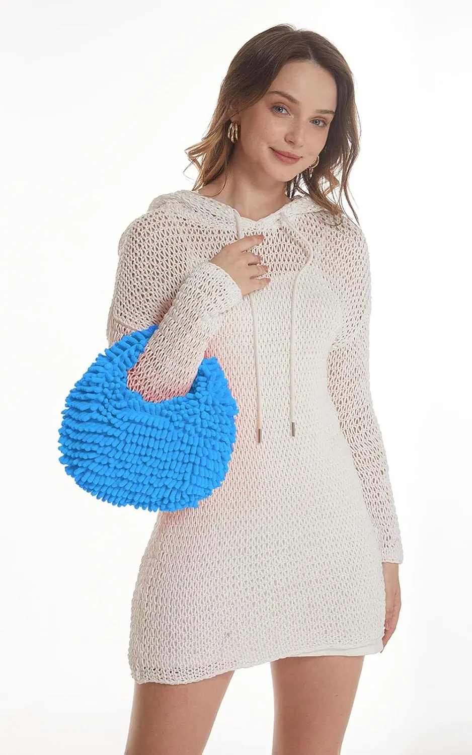 CATMICOO Y2K Fuzzy Purse, Fluffy Tote Bag, Cute Plush Purse for Women