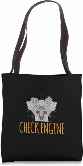 Check Engine Engine Mechanic Tote Bag