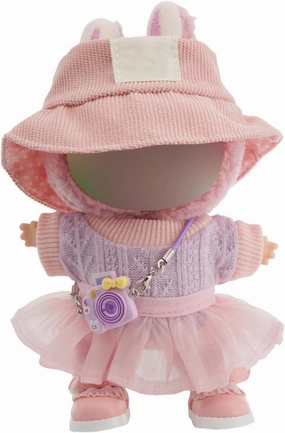 Clothes for Labubu, Accessories for Labubus, Clothes Set for Labubu Doll, Fashionable Cute Elegant Matchable Style 5 PCS Set Hat Clothes for LABUBU Dolls Accessories (No Doll) (Pink)