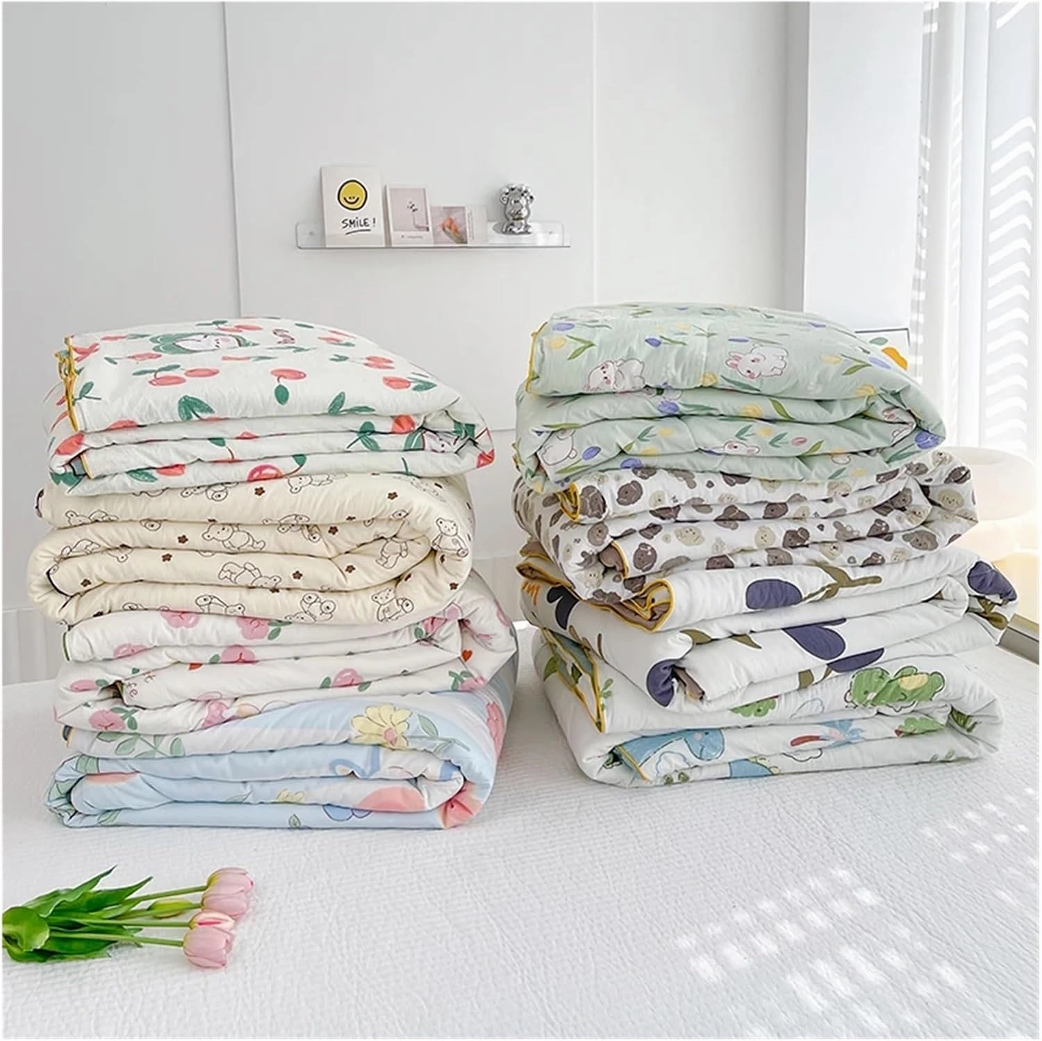 Cooling Comforter King Size Cooling Quilt Comforter Soft Air Conditioning Bed Duvets 150x200 200x230 Machine Washable(Style 01,200x230cm)