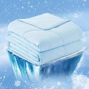Cozy Bliss Cooling Comforter Queen Size, Cooling Blankets for Hot Sleepers and Night Sweats, Sky Blue Summer Comforter for Queen Size Bed, Breathable Soft Lightweight Silk Smooth