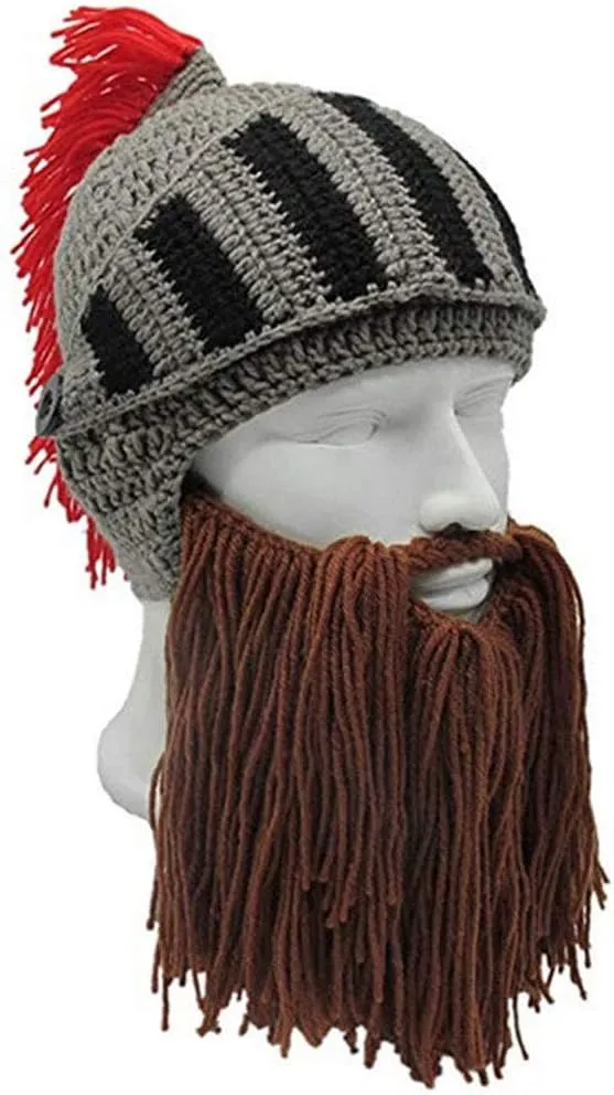 Creative Barbarian Knit Beard Hat Funny Knit Cap Wig Beanie Hats Beard Facemask