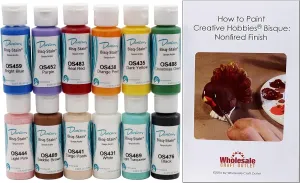 Creative Hobbies Duncan OSKIT-1 Acrylic Paint Set, 12 Popular Colors in 2 Ounce Bottles with Free How To Paint Ceramics Book
