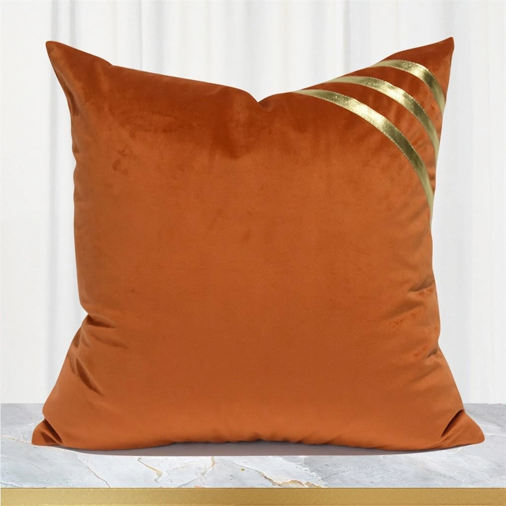 CSCDD American Oran Gold Model Room Square Pillow Case Hotel Exhibition Hall Place Sofa Against The Bag