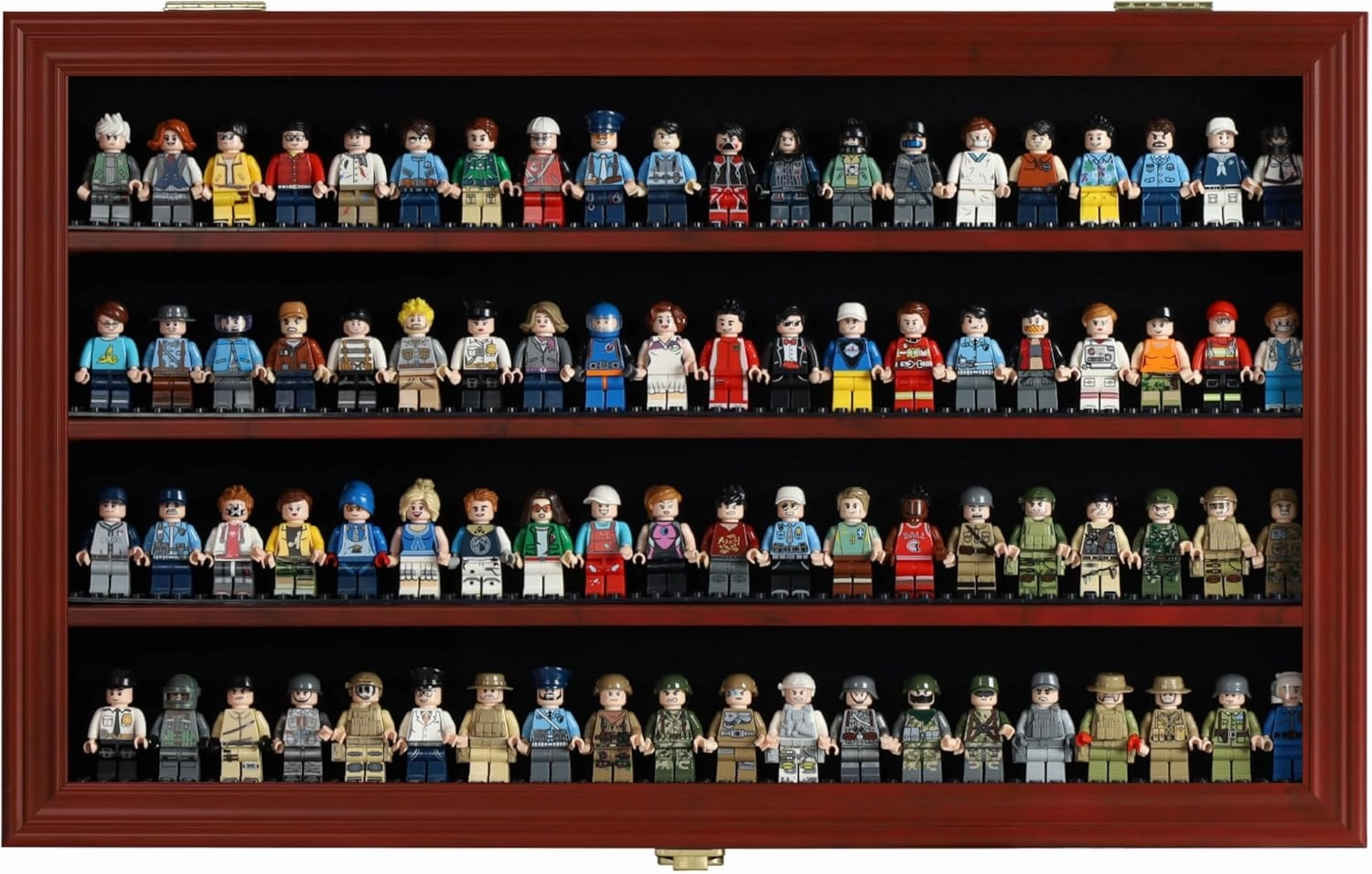 Display Case Cabinet Holders Rack for Pocket Size Mini Football Helmets Baseball Mini Helmets & Building Block Toy Minifigures (Cherry)