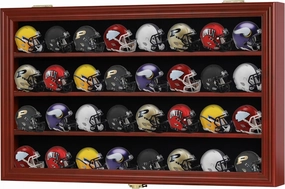 Display Case Cabinet Holders Rack for Pocket Size Mini Football Helmets Baseball Mini Helmets & Building Block Toy Minifigures (Cherry)