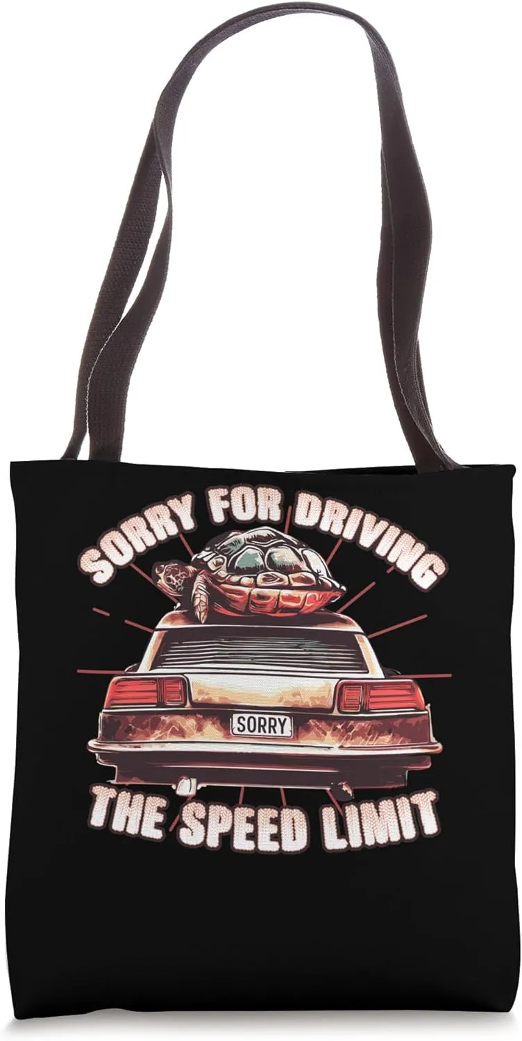 Driving Apology - Turtle Speed Car Racing Tote Bag