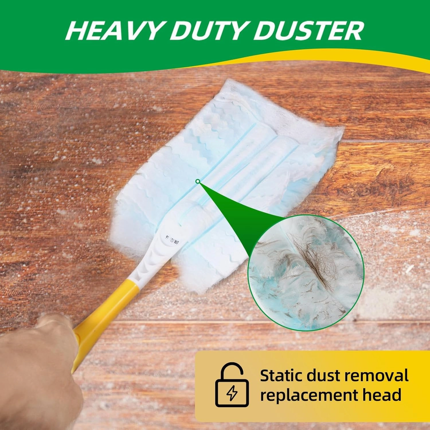 Duster Refills,Static Dust Removal Brush Disposable Replacement Head Compatible with Swiffer Duster Refills for Electronics, Furniture, Blinds, Ceiling Fans (Blue, 18 PCS)