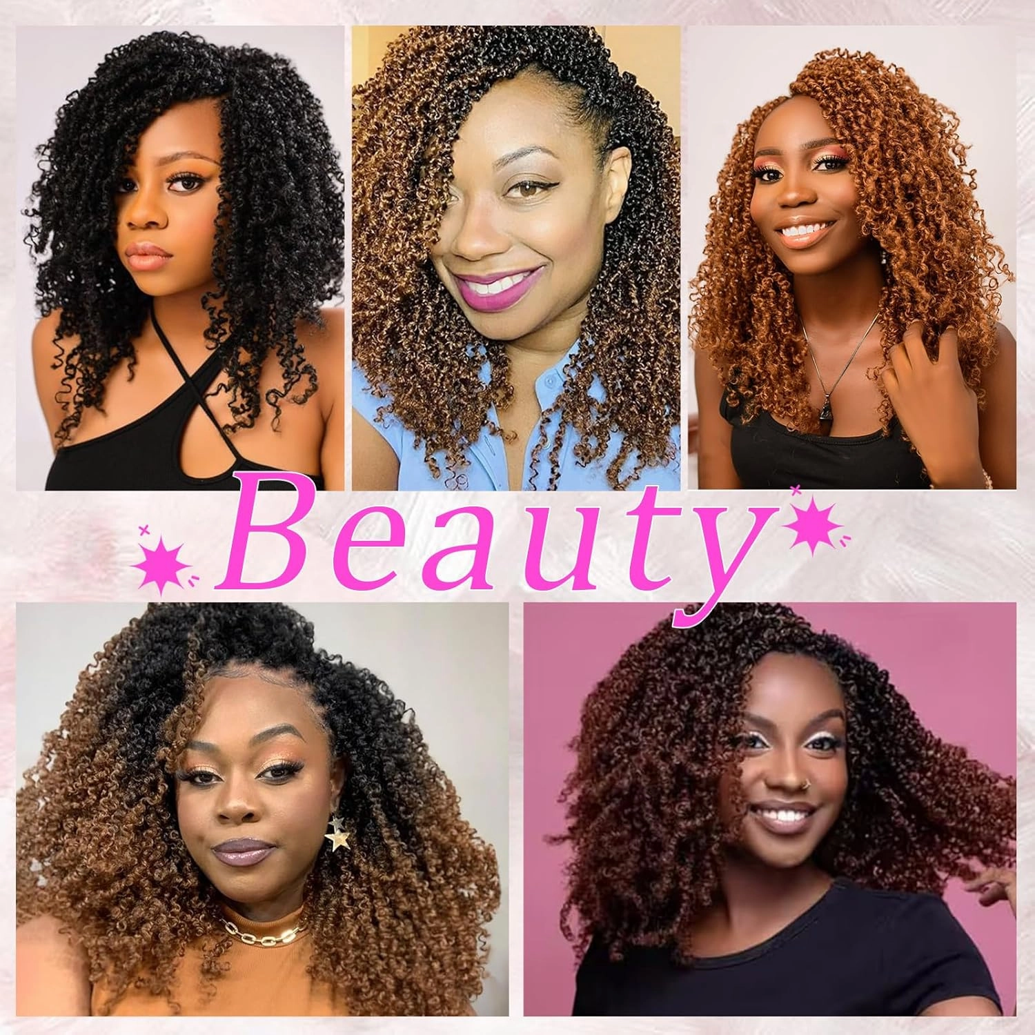 Eacia Yanky Twist Crochet Hair 10 Inch 7 Packs Black Pretwisted Fluffy Spring Mini Twist Bohemian Passion Twist Pre Looped Crochet Braids Synthetic Hair Extensions