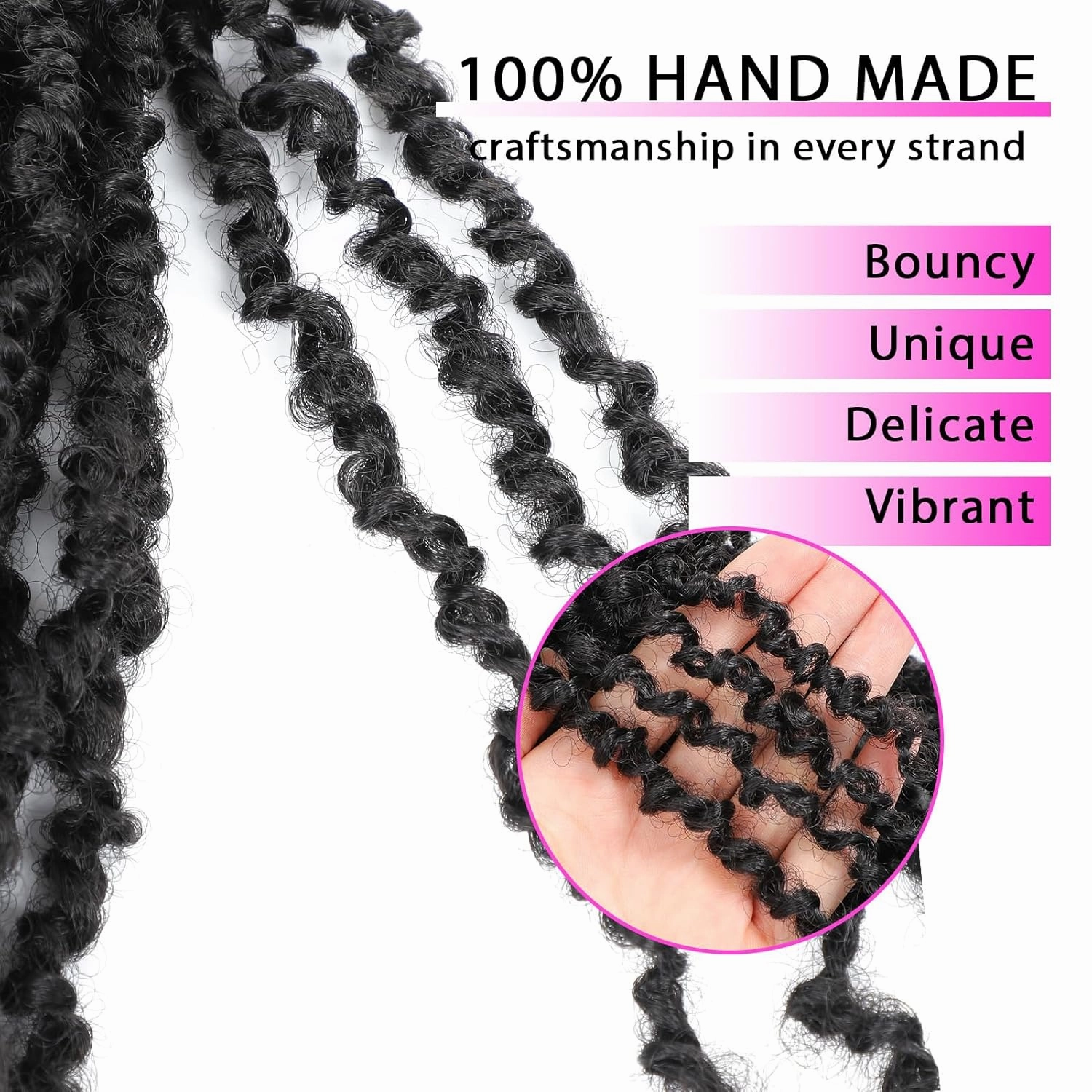 Eacia Yanky Twist Crochet Hair 10 Inch 7 Packs Black Pretwisted Fluffy Spring Mini Twist Bohemian Passion Twist Pre Looped Crochet Braids Synthetic Hair Extensions