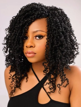 Eacia Yanky Twist Crochet Hair 10 Inch 7 Packs Black Pretwisted Fluffy Spring Mini Twist Bohemian Passion Twist Pre Looped Crochet Braids Synthetic Hair Extensions