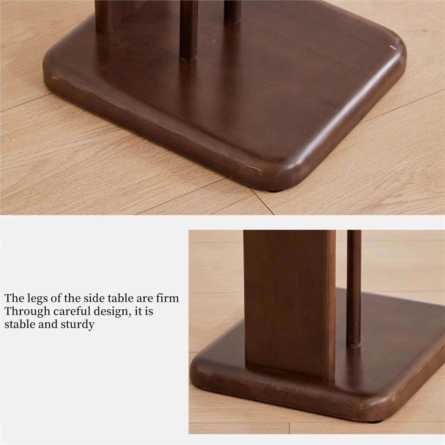 End Table C Shaped Side Table Bedside Table Solid Wood Accent Desk Nightstand Small Tv Tray for Small Spaces Living Room Study Easy to Assemble Creative idea(Natural,60cm)