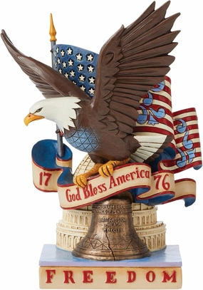 Enesco Jim Shore Heartwood Creek Patriotic Freedom Eagle 1776 Figurine, 8 Inch, Multicolor