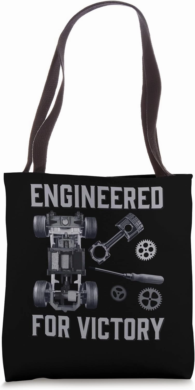 Engineered For Victory Track Racing Slot Car Racing Tote Bag