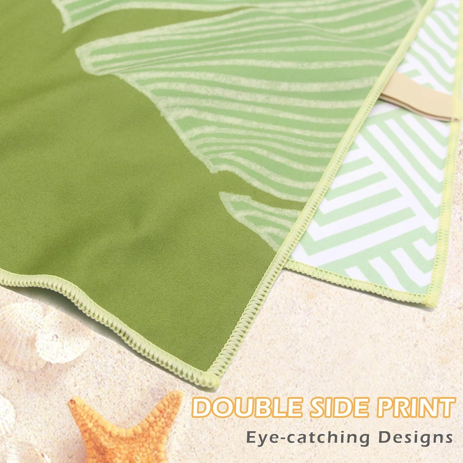 Eunzel 2 Pack Microfiber Beach Towel, Quick Dry Travel Towel Large Sand Free Towel for Beach, Camping, Swim Pool, Gym, Sports& Yoga 71"x32", Palm