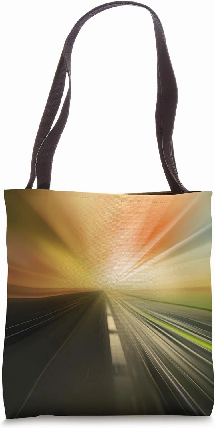 Exciting Abstract Sunset Road Adventure For Travel Lovers Tote Bag