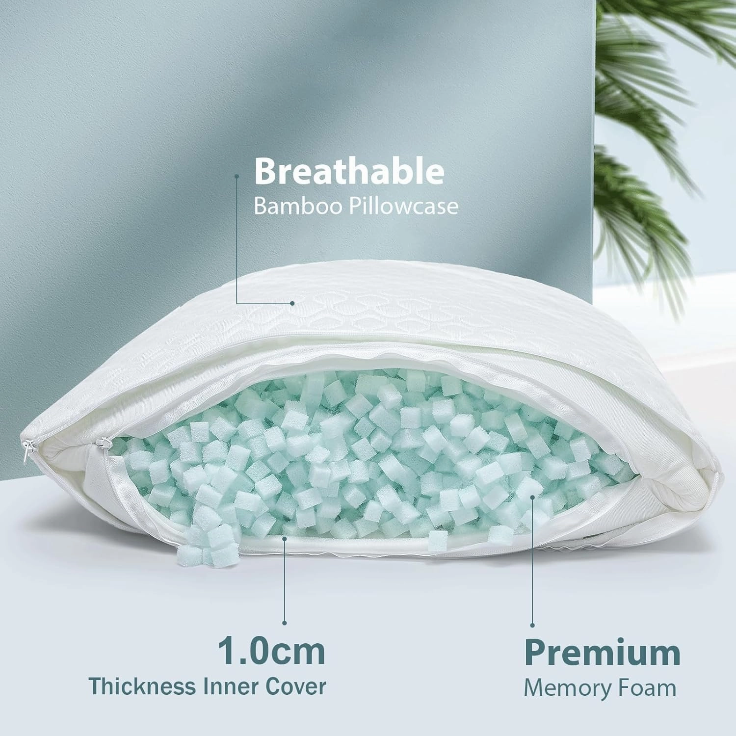 Extra Long Body Pillow Memory Foam 160x50cm – Body Pillows for Anime Pillowcase – with Cooling Cover 20 x 63 inches