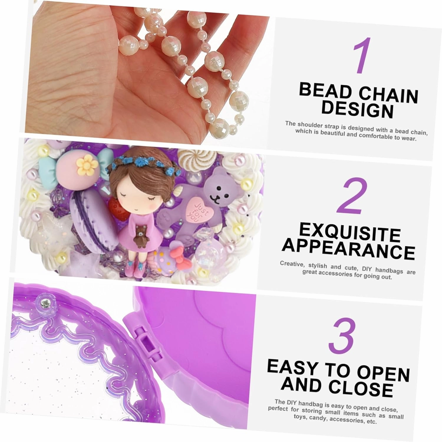 FAVOMOTO Girls' Handbag Making Kit Boys and Girls DIY Material Drills Toys Children's Creative Craft Set