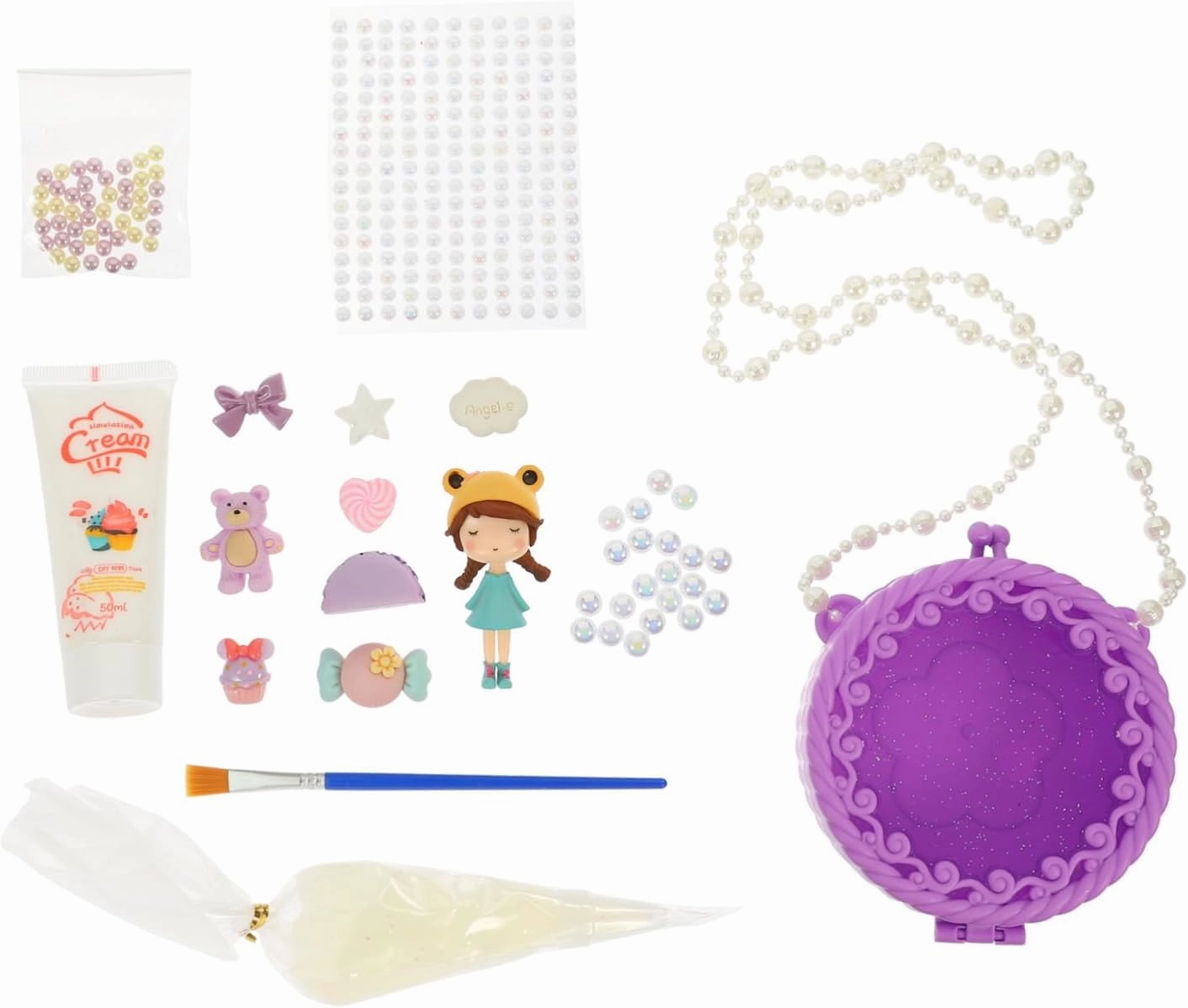 FAVOMOTO Girls' Handbag Making Kit Boys and Girls DIY Material Drills Toys Children's Creative Craft Set