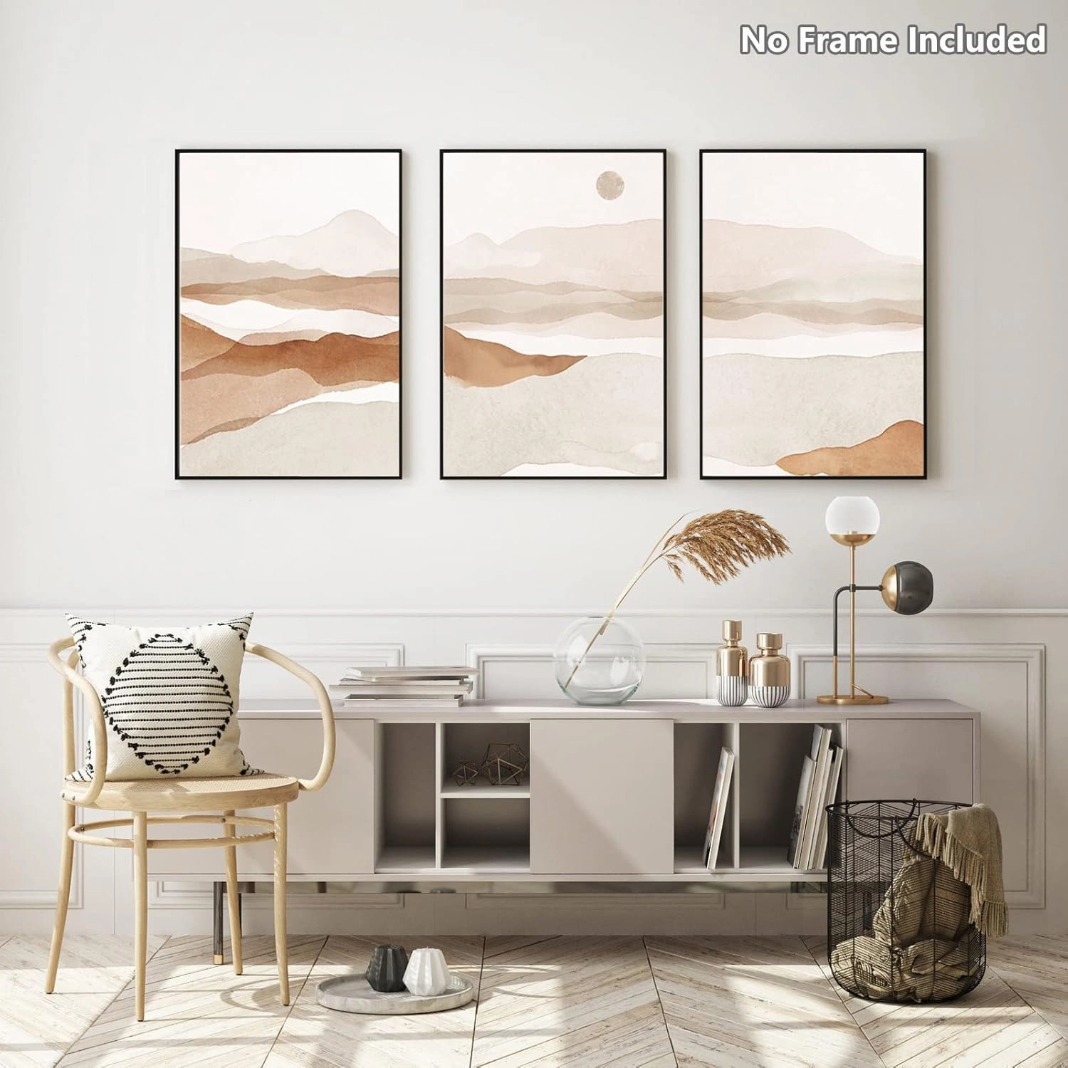 FEOFTIE Boho Art Wall Decor Beige Wall Art Print Boho Pictures Neutral Wall Art Minimalist Pictures Neutral Canvas Prints 16x24 Inch Set of 3 Unframed
