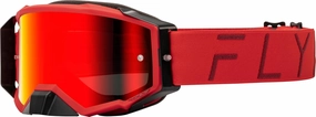 Fly Racing 2024 Adult Zone Pro Goggle Red with Red Mirror/Smoke Lens; 37-51911