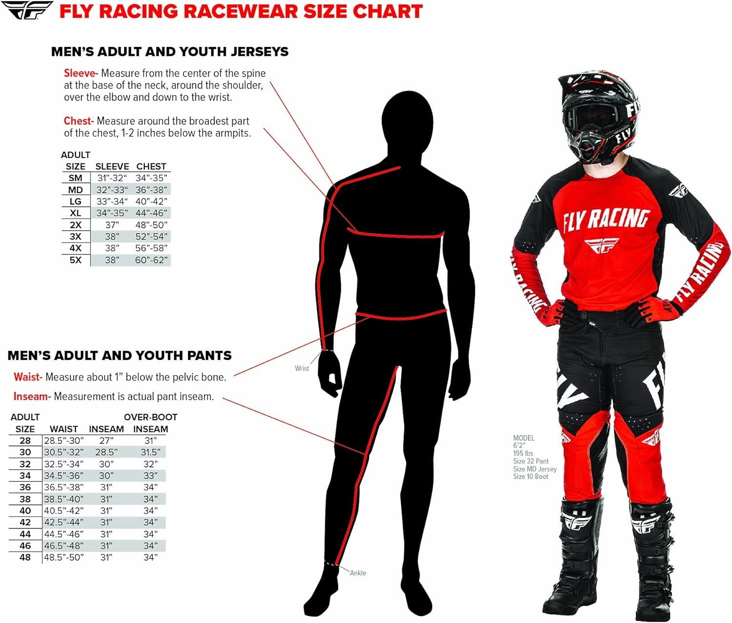 Fly Racing Men's F-16 Jersey (Black/Red/White, Large)
