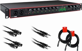 Focusrite Scarlett 18i20 USB Audio Interface (3rd Gen) Bundle with 2x MIDI Cable, 2x Stereo TRS Cable & 2x XLR Cable