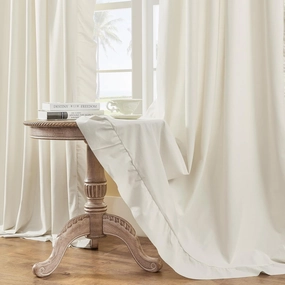 FOLKSIDE Cream Ivory Ruffle Curtains 84 Inch Length 2 Panels Set for Living Room Bedroom Shabby Chic Drapes Rod Pocket Light Reducing Window Curtains for Kids Girls Nursery Room Backdrop Decor, 52x84