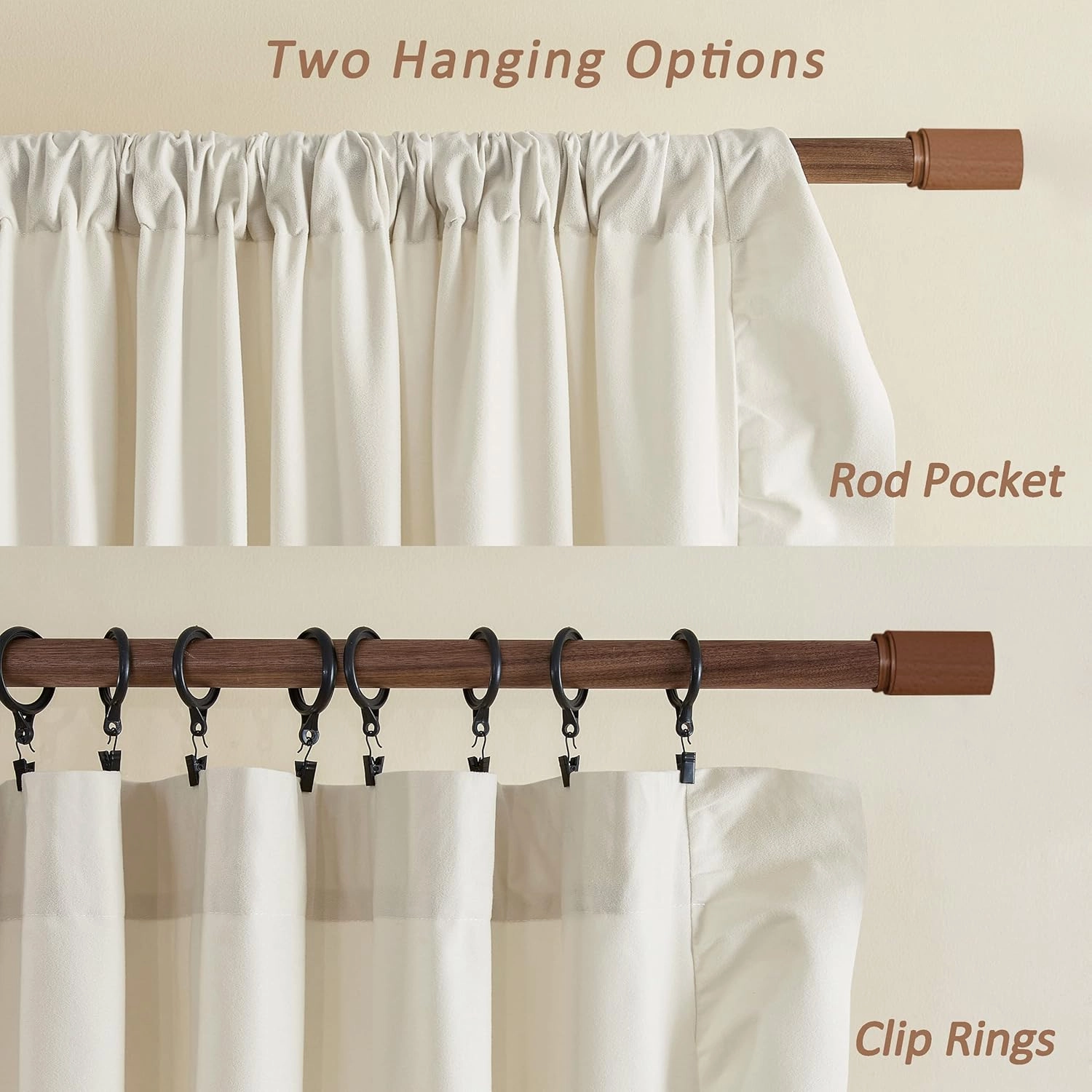 FOLKSIDE Cream Ivory Ruffle Curtains 84 Inch Length 2 Panels Set for Living Room Bedroom Shabby Chic Drapes Rod Pocket Light Reducing Window Curtains for Kids Girls Nursery Room Backdrop Decor, 52x84