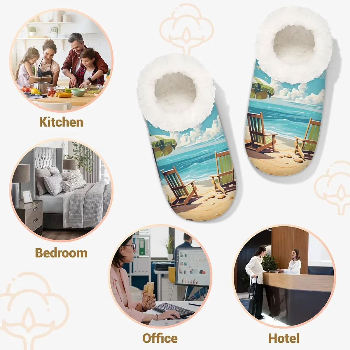 Fuzzy Slippers for Women Non-Slip Home Slippers Warm Indoor Bedroom Slippers Fluffy Women's Slippers Cozy Gift for Home Travel