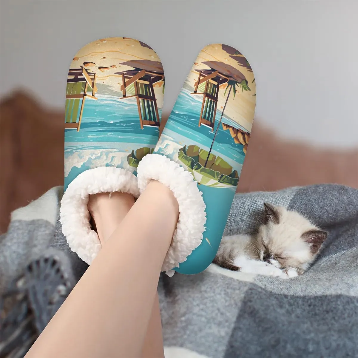 Fuzzy Slippers for Women Non-Slip Home Slippers Warm Indoor Bedroom Slippers Fluffy Women's Slippers Cozy Gift for Home Travel