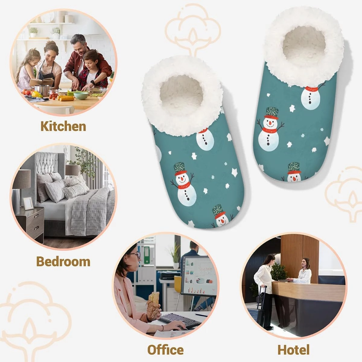 Fuzzy Slippers for Women Non-Slip Home Slippers Warm Indoor Bedroom Slippers Fluffy Women's Slippers Cozy Gift for Home Travel