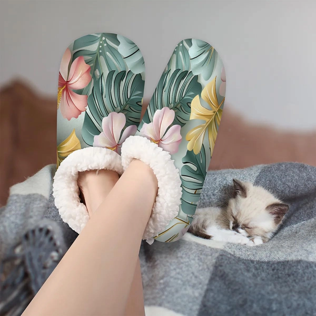 Fuzzy Slippers for Women Non-Slip Home Slippers Warm Indoor Bedroom Slippers Fluffy Women's Slippers Cozy Gift for Home Travel