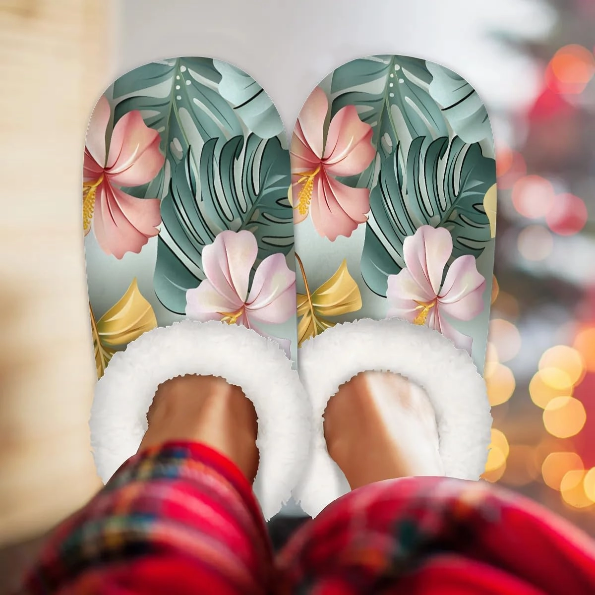 Fuzzy Slippers for Women Non-Slip Home Slippers Warm Indoor Bedroom Slippers Fluffy Women's Slippers Cozy Gift for Home Travel