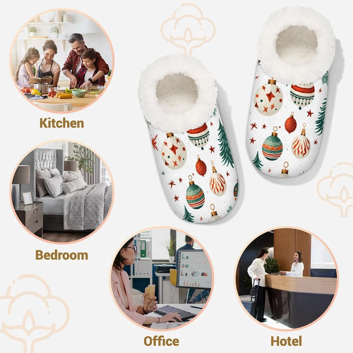 Fuzzy Slippers for Women Non-Slip Home Slippers Warm Indoor Bedroom Slippers Fluffy Women's Slippers Cozy Gift for Home Travel