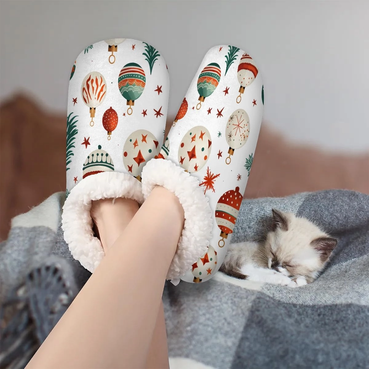 Fuzzy Slippers for Women Non-Slip Home Slippers Warm Indoor Bedroom Slippers Fluffy Women's Slippers Cozy Gift for Home Travel