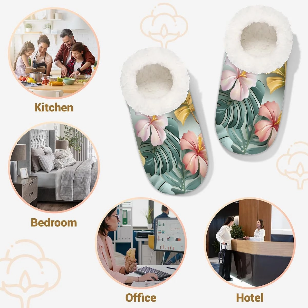 Fuzzy Slippers for Women Non-Slip Home Slippers Warm Indoor Bedroom Slippers Fluffy Women's Slippers Cozy Gift for Home Travel