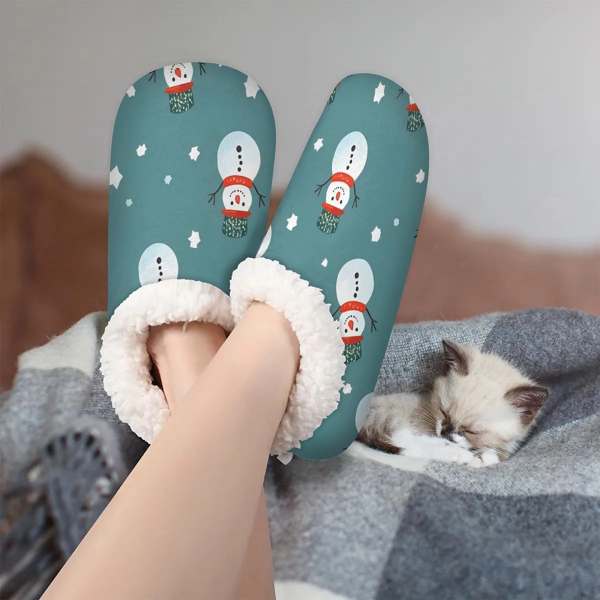 Fuzzy Slippers for Women Non-Slip Home Slippers Warm Indoor Bedroom Slippers Fluffy Women's Slippers Cozy Gift for Home Travel