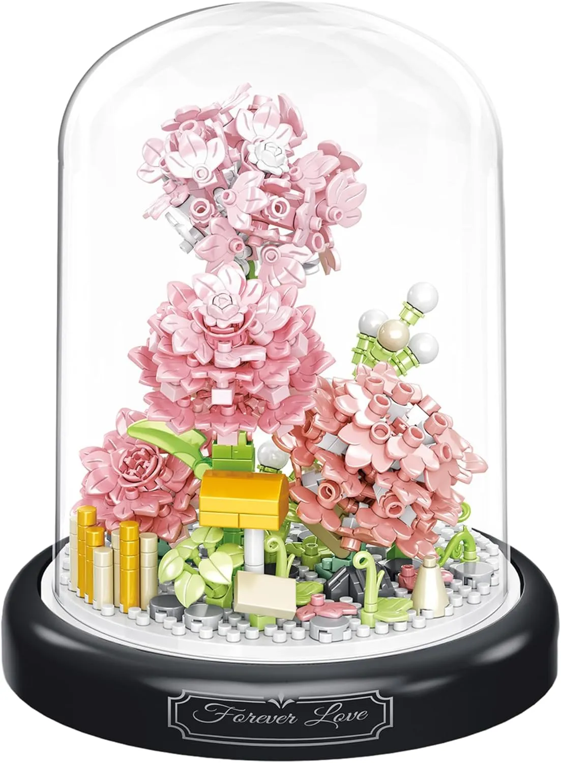 Gardenia Home Bouquets Building Toy with Dust Cover - Creative Housewarming, Ideal Creative Toy Gift for Moms and Women