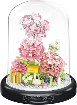 Gardenia Home Bouquets Building Toy with Dust Cover - Creative Housewarming, Ideal Creative Toy Gift for Moms and Women