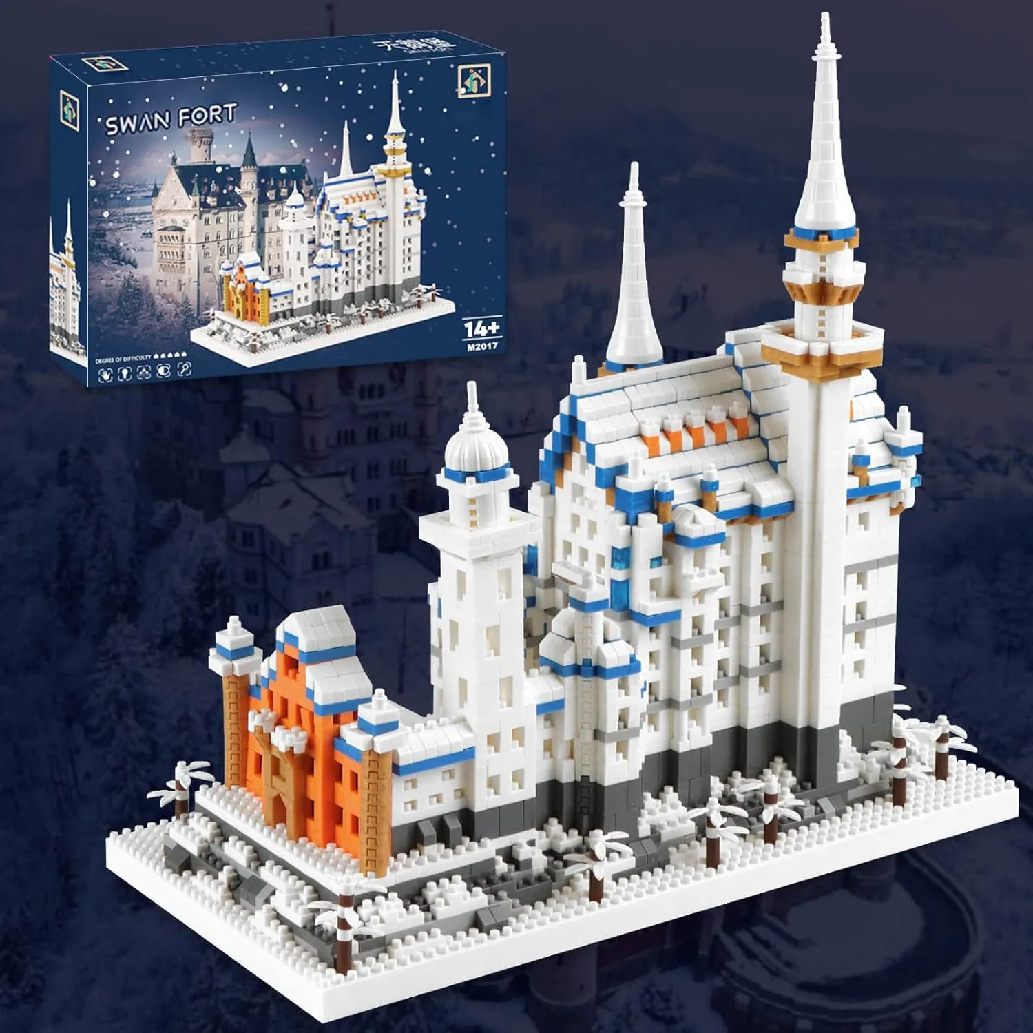 Germany Swan Stone Castle Micro Building Blocks Set, Famous World Architecture Model Creative Collection Building Toys for Adults and Kids 14  (2800​ Pieces)