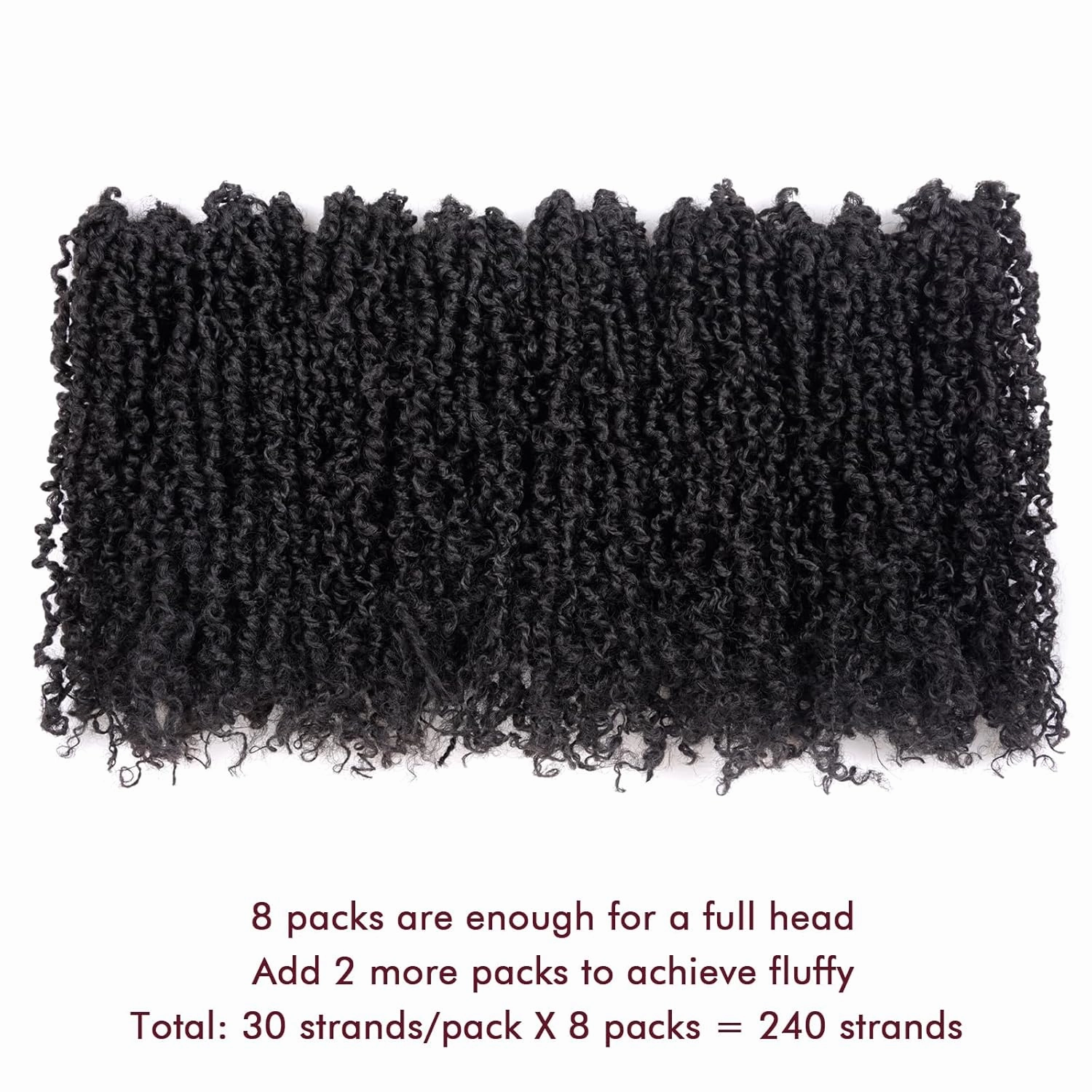 GIX Yanky Twist Crochet Hair - 10 Inch 8 Packs (240 Strands) Natural Black Pre-twisted Fluffy Spring Mini Twist Short Bob Passion Twist, Pre-Looped Crochet Braids Braiding Hair (10 Inch, 1B-8P)