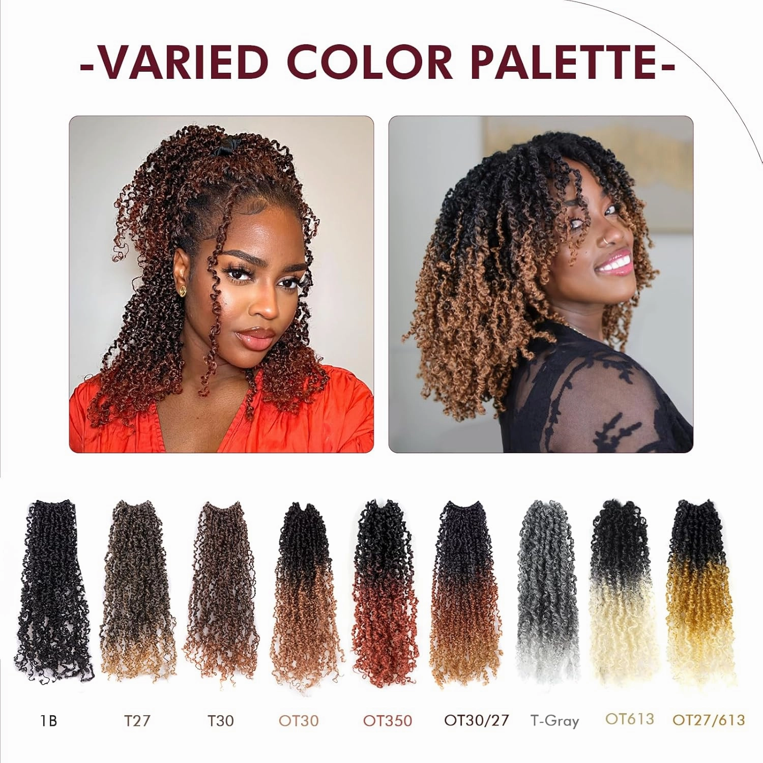 GIX Yanky Twist Crochet Hair - 6 Inch 2 Packs (30 Strands/Pcs) Ombre Blonde Pre-twisted Fluffy Spring Mini Twist Short Bob Passion Twist, Crochet Braids Braiding Hair (6 Inch, T27-2P)