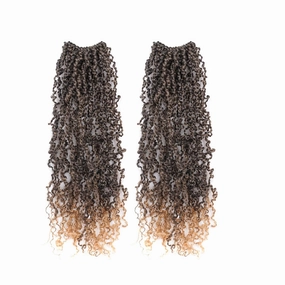 GIX Yanky Twist Crochet Hair - 6 Inch 2 Packs (30 Strands/Pcs) Ombre Blonde Pre-twisted Fluffy Spring Mini Twist Short Bob Passion Twist, Crochet Braids Braiding Hair (6 Inch, T27-2P)