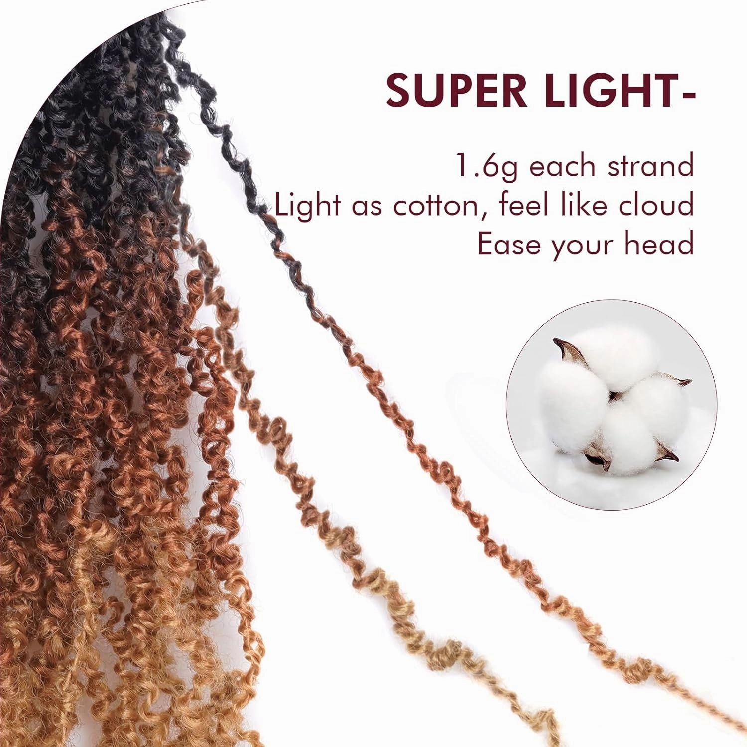 GIX Yanky Twist Crochet Hair - 8 Inch 8 Packs (240 Strands) 3 Tones Ombre Brown Pre-twisted Fluffy Spring Mini Twist Short Bob Passion Twist, Crochet Braids Braiding Hair (8 Inch, OT30/27-8P)
