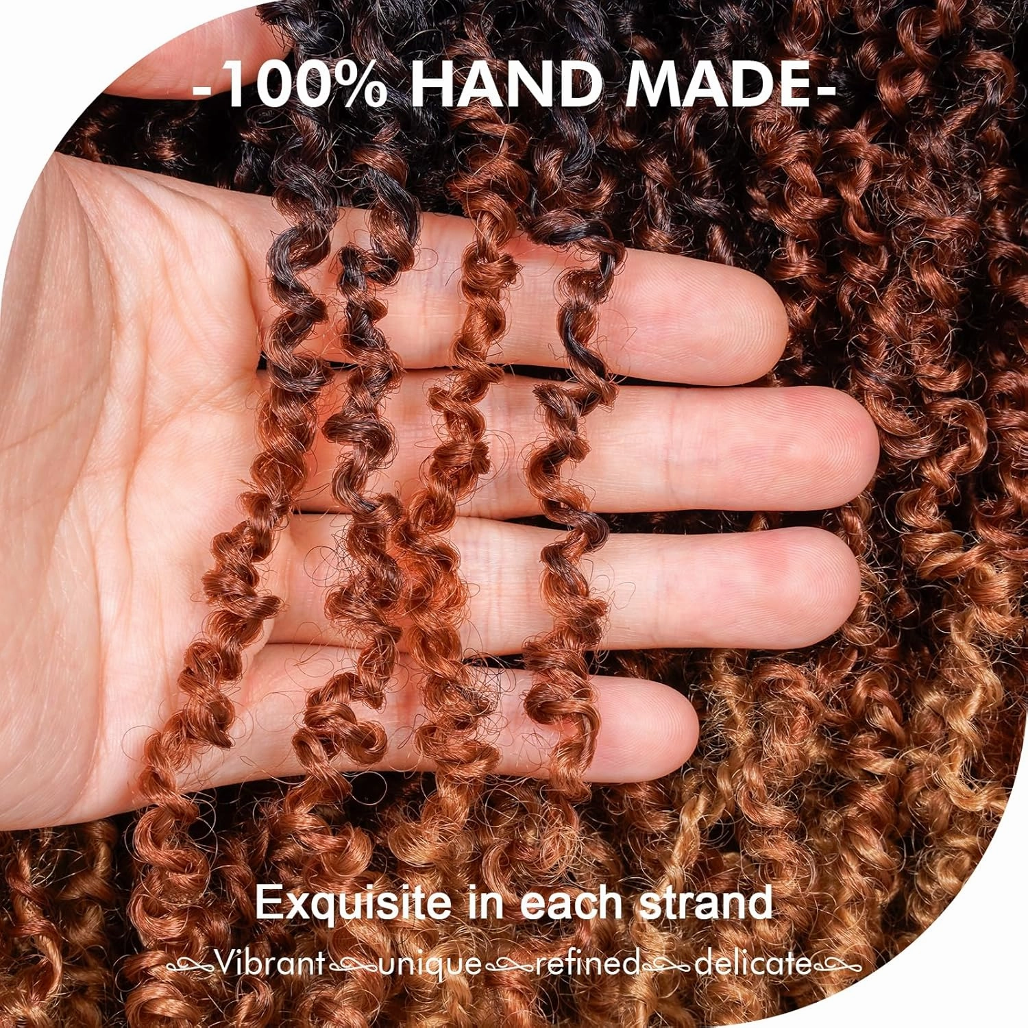 GIX Yanky Twist Crochet Hair - 8 Inch 8 Packs (240 Strands) 3 Tones Ombre Brown Pre-twisted Fluffy Spring Mini Twist Short Bob Passion Twist, Crochet Braids Braiding Hair (8 Inch, OT30/27-8P)