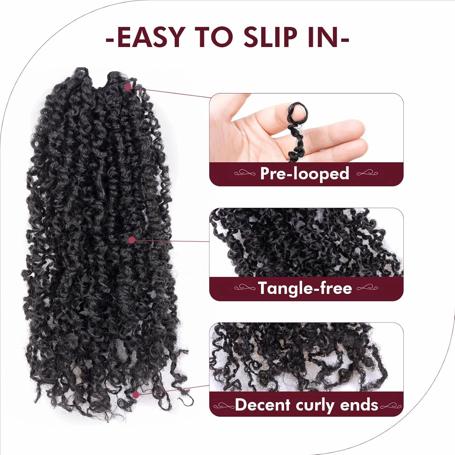 GIX Yanky Twist Crochet Hair - 8 Inch 8 Packs (240 Strands) Natural Black Pre-twisted Fluffy Spring Mini Twist Short Bob Passion Twist, Pre-Looped Crochet Braids Braiding Hair (8 Inch, 1B-8P)