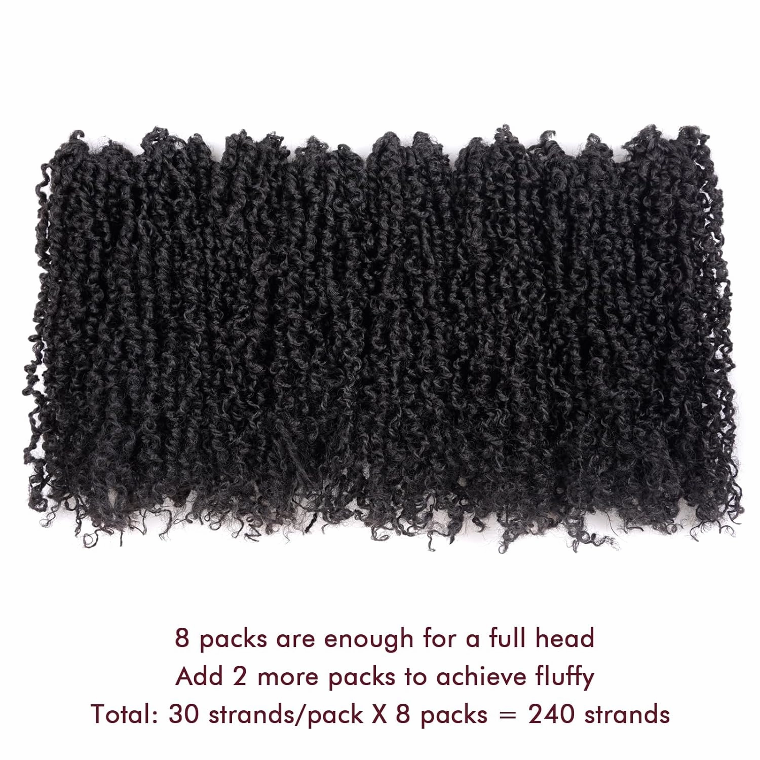 GIX Yanky Twist Crochet Hair - 8 Inch 8 Packs (240 Strands) Natural Black Pre-twisted Fluffy Spring Mini Twist Short Bob Passion Twist, Pre-Looped Crochet Braids Braiding Hair (8 Inch, 1B-8P)