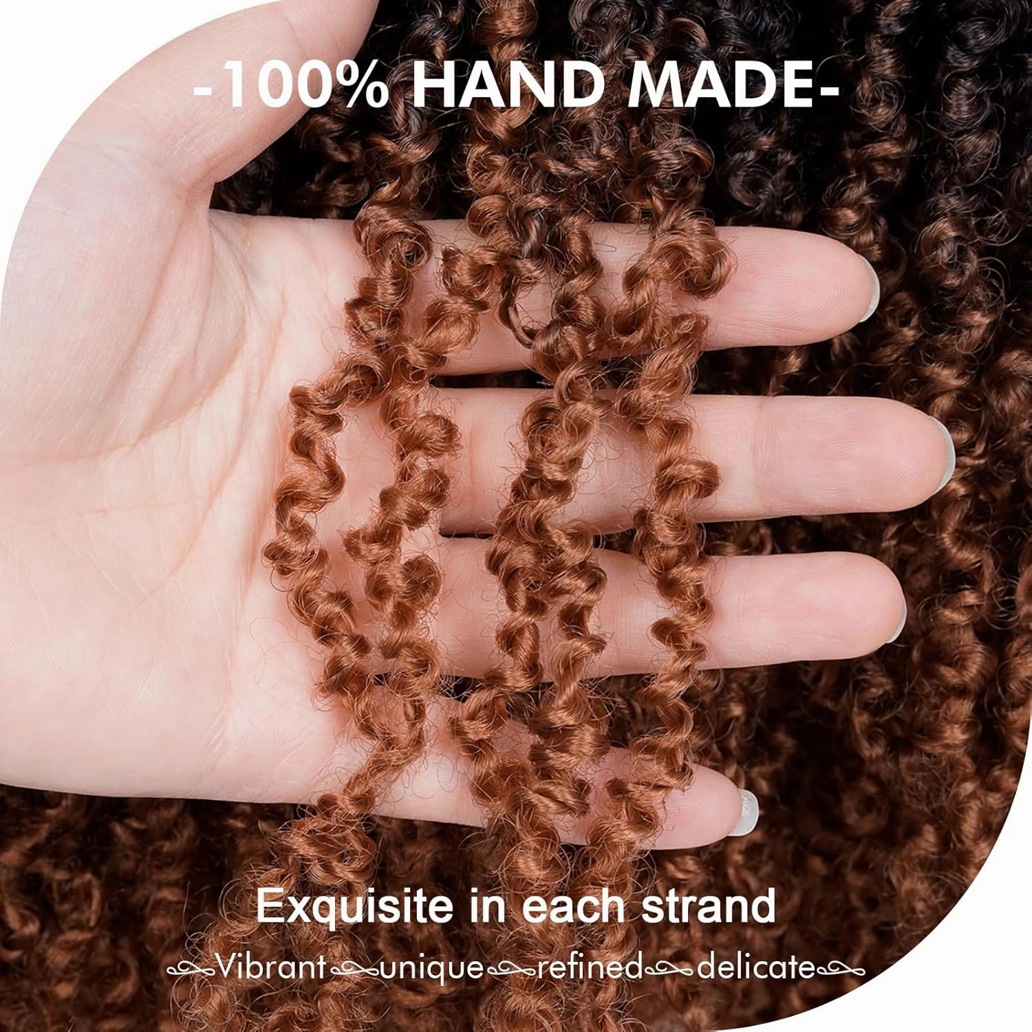 GIX Yanky Twist Crochet Hair - 8 Inch 8 Packs (240 Strands) Pre-twisted Fluffy Spring Mini Twist Short Passion Twist, Ombre Brown Pre-Looped Crochet Braids Braiding Hair (8 Inch, OT30-8P)